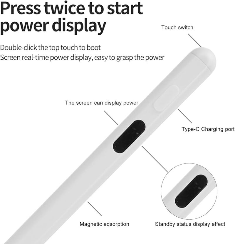 Magnetic Stylus Pen For iPad 2018 Above With Tilt Pressure Sensitivity Palm Rejection Digital Display - Image 5